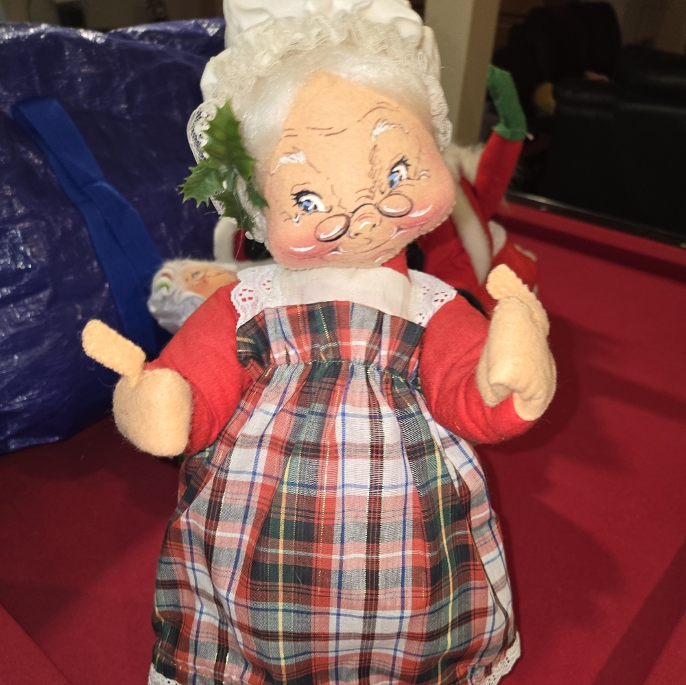 Annalee Festive Plaid Doll with Red and Green